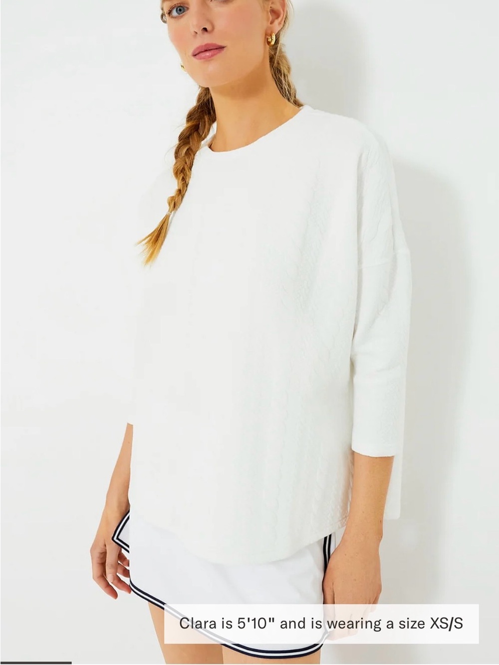 TuckernulWhite Cable Knit Sweatshirt - Picture 6 of 7
